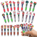 Zhirlyn 24 Pcs Christmas Multicolor Pens in One 4-in-1 Cute Kawaii Fun Pen Xmas Ballpoint Pen for Holiday Party Christmas Stocki