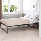Flash Furniture Lana 14 Inch Metal Platform Bed Frame - No Box Spring Needed with Steel Slat Support and Quick Lock Functionality (Full)