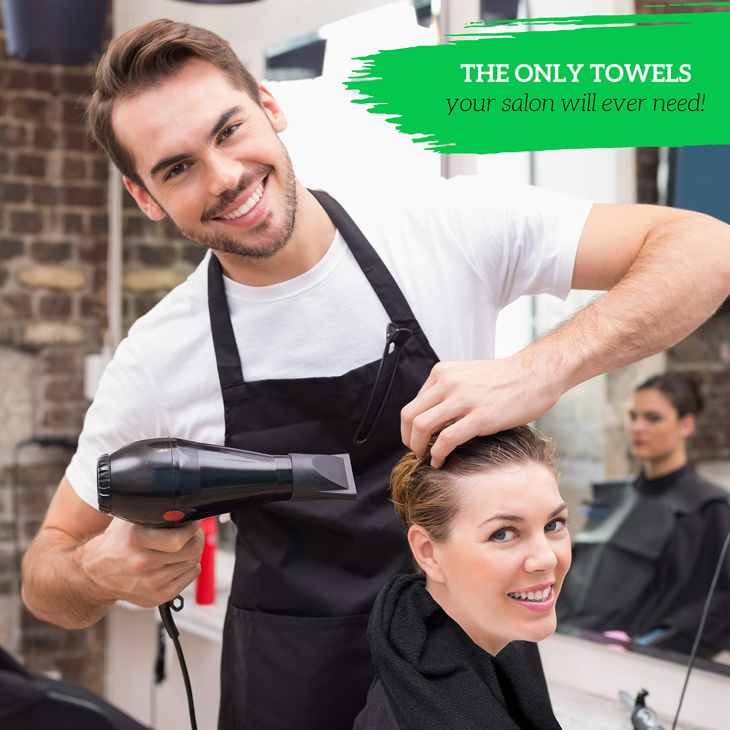 Green Lifestyle Black Bleach Proof Towels Bulk Sets 100% Cotton 16' X 25' Premium Spa Quality, Super Soft And Absorbent For Gym,