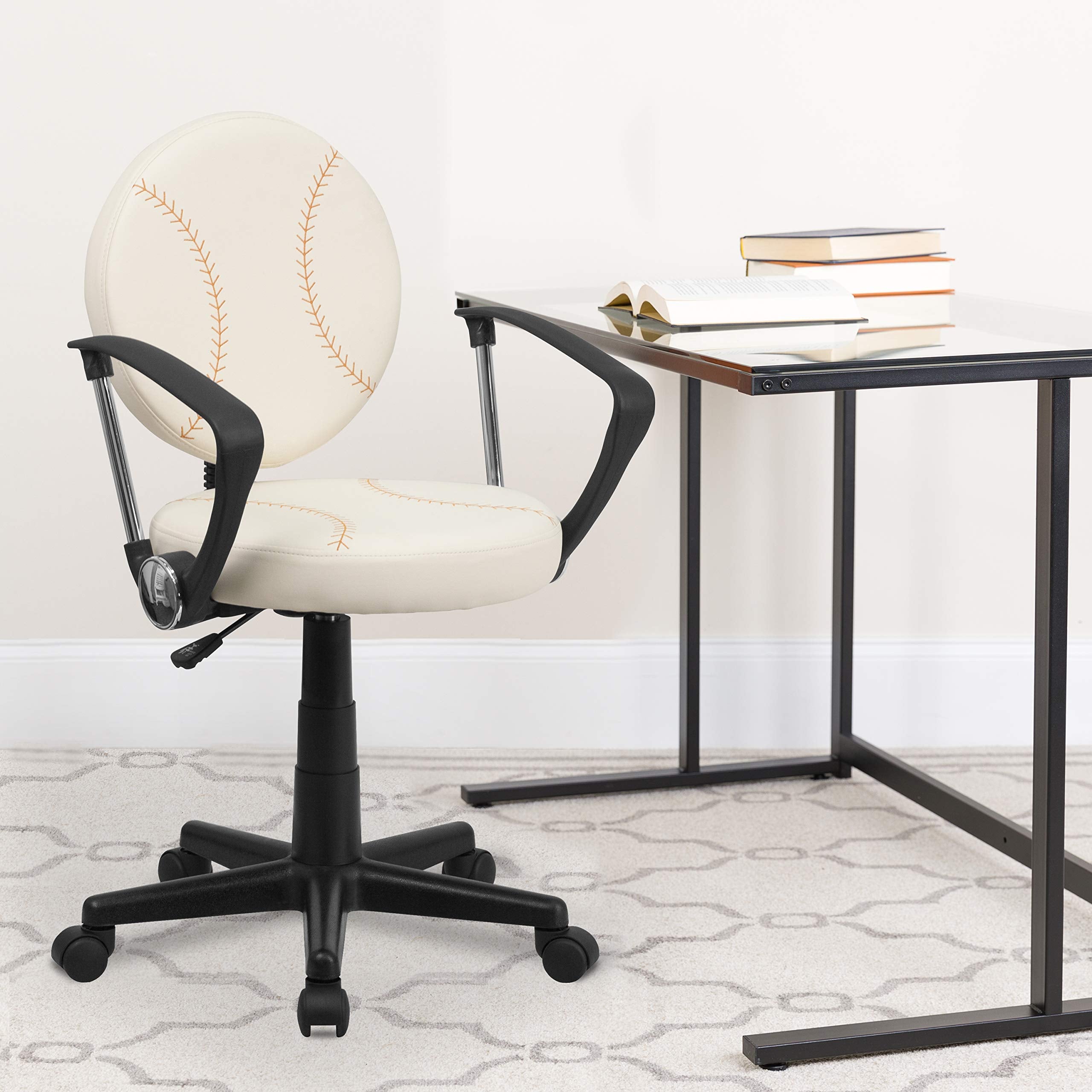Flash Furniture Jonathan Baseball Swivel Task Office Chair with Arms