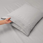 Clara Clark Cal King Sheets, 6 Piece Set - Hotel Luxury Sheets For Cal King Size Bed, Super Soft Bedding Sheets & Pillowcases, Cal King Size Sheets, Silver