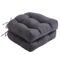 Outdoor Chair Cushions Set Of 2, Patio Furniture Cushions For Wicker Chairs, 19X19 Tufted Outdoor Seat Cushions With Ties, Water