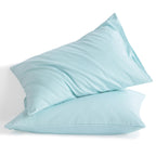 Ntbay Queen Cotton Pillowcases - Envelope Closure 20X30 Pillowcases Set Of 2, Breathable And Soft Bed Pillow Cases, Aqua