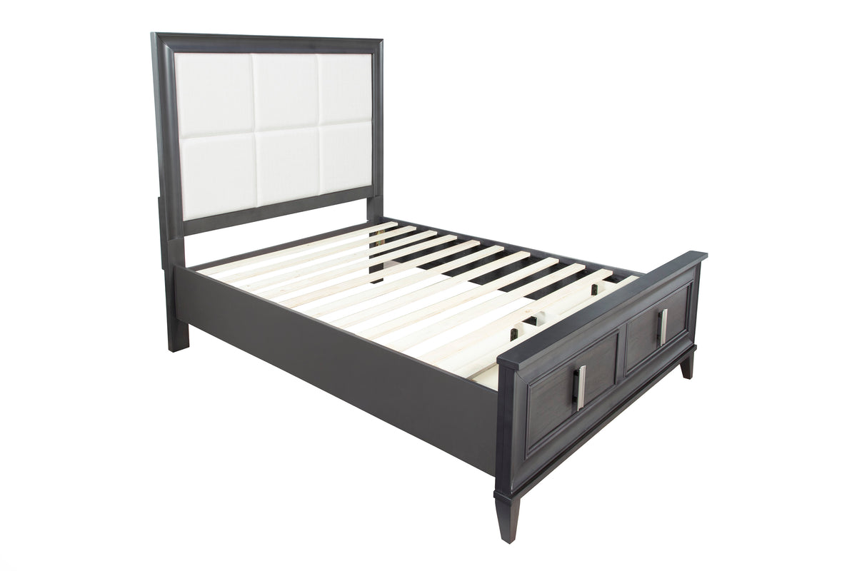 Lorraine Standard King Storage Bed, Dark Grey