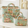 vctops 2 Pack Boho Cotton Quilted Storage Baskets for Organizing, Basket Organizer Gift Basket with Handles, Storage Bins for To