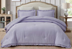 Chezmoi Collection Nora Lavender Comforter Set Oversized King Size 3-Piece Fluffy Soft Lightweight Bedding Ruffled Edge Trim Sto