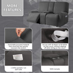 ULTICOR 8-Piece Reclining Loveseat with Console Slipcover, Jacquard Fabric, Dark Grey