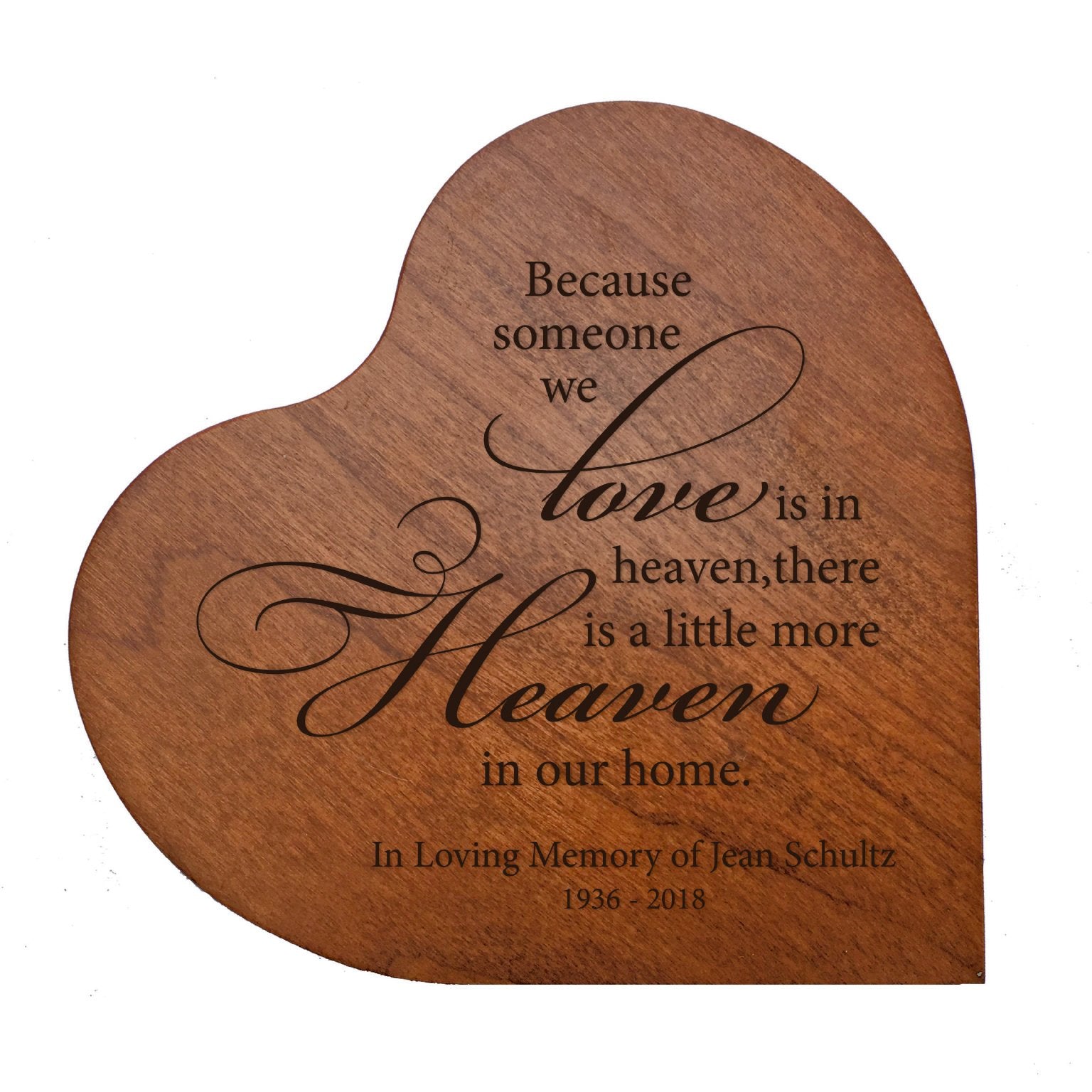 Lifesong Milestone Heart Shaped Wooden Decoration Table Sign Remembrance Gifts To Honor Loved Ones Personalized Memorial Gifts K