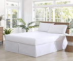 Tommy Bahama - King Bedskirt, Soft Cotton Bedding, Stylish Home Decor (Solid Pleated White, King)