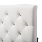 Baxton Studio Viviana Modern and Contemporary White Faux Leather Upholstered Button-Tufted Full Size Headboard