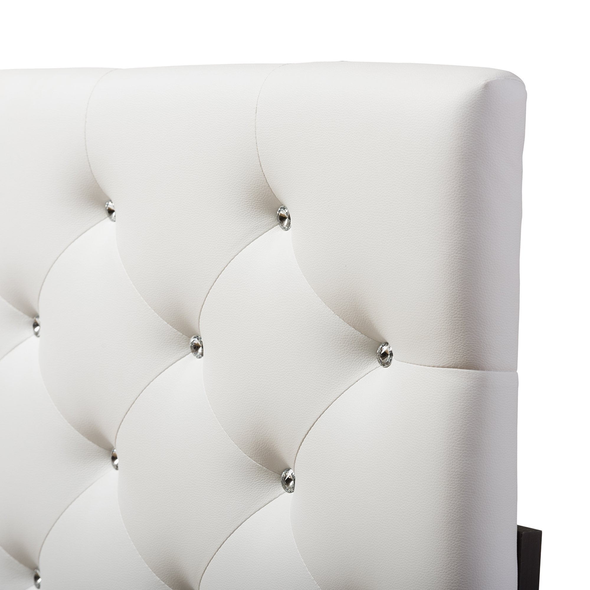 Baxton Studio Viviana Modern and Contemporary White Faux Leather Upholstered Button-Tufted Full Size Headboard