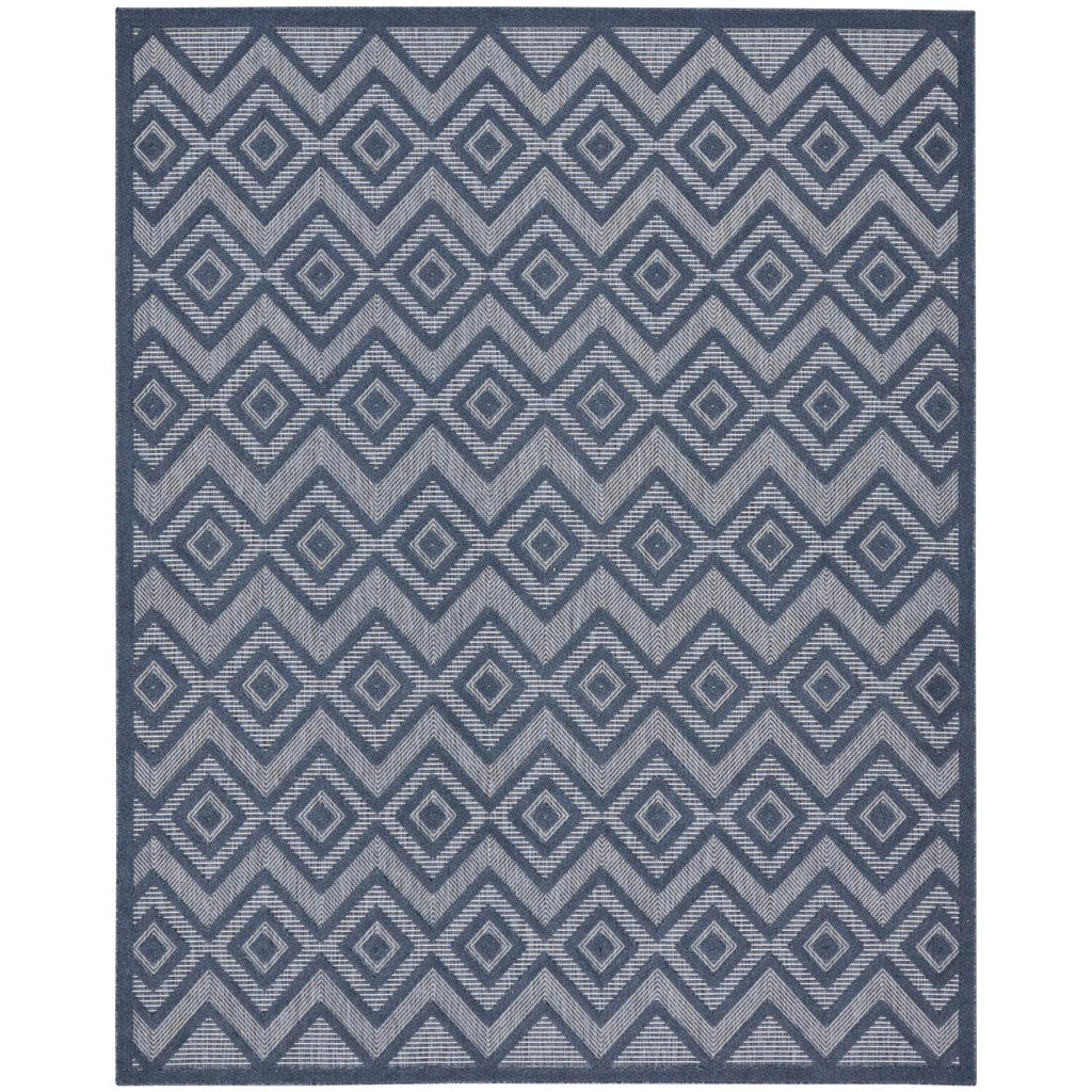 Nourison Versatile Indoor/Outdoor Navy Blue 7' X 10' Area Rug, Easy Cleaning, Non Shedding, Bed Room, Living Room, Dining Room, Deck, Backyard, Patio, High Traffic Area (7X10)