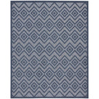 Nourison Versatile Indoor/Outdoor Navy Blue 7' X 10' Area Rug, Easy Cleaning, Non Shedding, Bed Room, Living Room, Dining Room, Deck, Backyard, Patio, High Traffic Area (7X10)