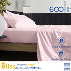 600 Thread Count Egyptian Quality 100% Cotton Stripe Sheets Set, King Size Bedding Set In Indigo Navy