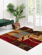 Unique Loom Barista Collection Area Rug - Kouillou (7' 1'' Square, Multi/Brown)