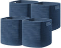 UBBCARE Set of 4 Storage Cubes-13 X 13 X 13 In, Cotton Rope Basket for Shelves, Toys, Book, Cube Storage Bin with Handles, Woven