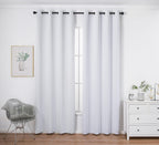Pi Blackout Long Curtains 108 Inches Length,Energy Efficient Room Darkening Door Curtains Window Treatment With Grommet For Living Room/Bedroom/French Door/Patio 1 Panel (White.W52Xl108)