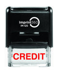 Supply360 As-Imp1086 - Credit,Solid Text, Heavy Duty Commerical Quality Self-Inking Rubber Stamp, Red Ink, 9/16 ' X 1-1/2 ' Im