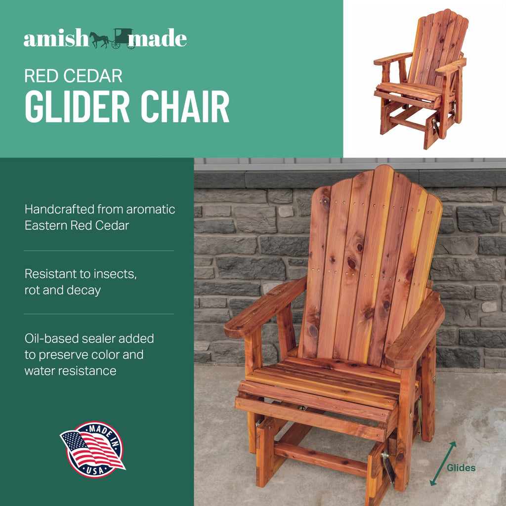 American Furniture Classics Adirondak Glider, Natural Cedar