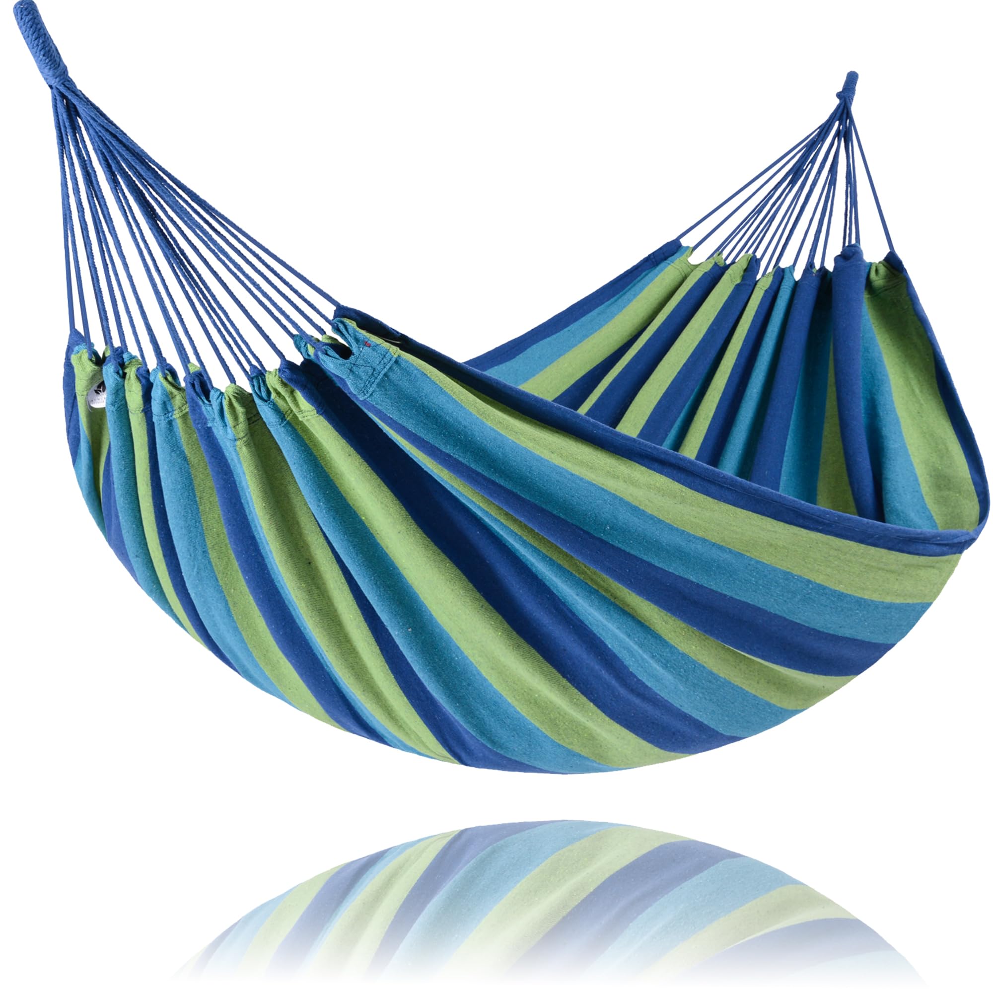 Suncreat Portable Tree Hammock, Double Hammocks 2 Person With Outer Bag, Blue Stripe