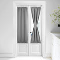 Nicetown French Door Curtain - Silver Grey Blackout Drape Energy Saving Thermal Insulated Drapery/Front Door Panel Including Adjustable Tie Back, 25 By 64 Inch, 1 Panel
