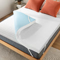 Perlecare 3 Inch Memory Foam Mattress Topper Queen, Cooling Gel Bed Topper For Pressure Relief,Removable & Non-Slip Soft Cover,C