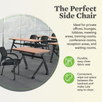 HON Lota Office Guest Chair Stackable Waiting Room Chairs - Mesh Back Side Office Guest Chairs & Reception Chairs with Wheels, Arms - Lobby Chairs for Conference, Breakroom, Church, School, Training