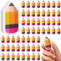 Seajan 100 Pcs Back To School Erasers Gift Pencil Shaped Erasers Cute Mini Erasers Stationery Supplies For Student First Day Of