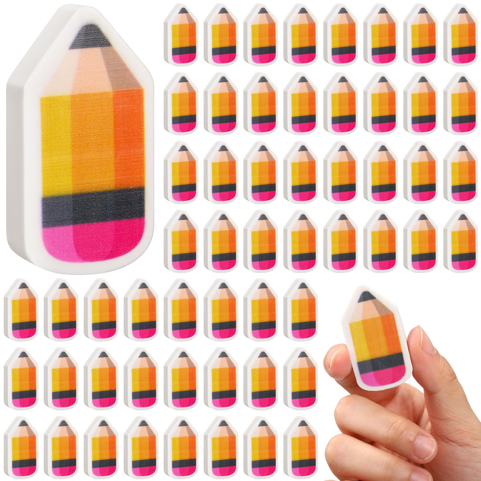 Seajan 100 Pcs Back To School Erasers Gift Pencil Shaped Erasers Cute Mini Erasers Stationery Supplies For Student First Day Of
