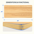 Flexispot Whole Piece 60'X24' Desktop 1' Thickness Height Adjustable Desk Rectangular Tabletop Maple Board (60Inch Maple)