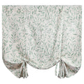 VOGOL Tie Up Window Shade Rod Pocket Panel, Lovely Leaf Print Curtains for Kitchen Windows 63 Inch Length Curtain Panels for Bat