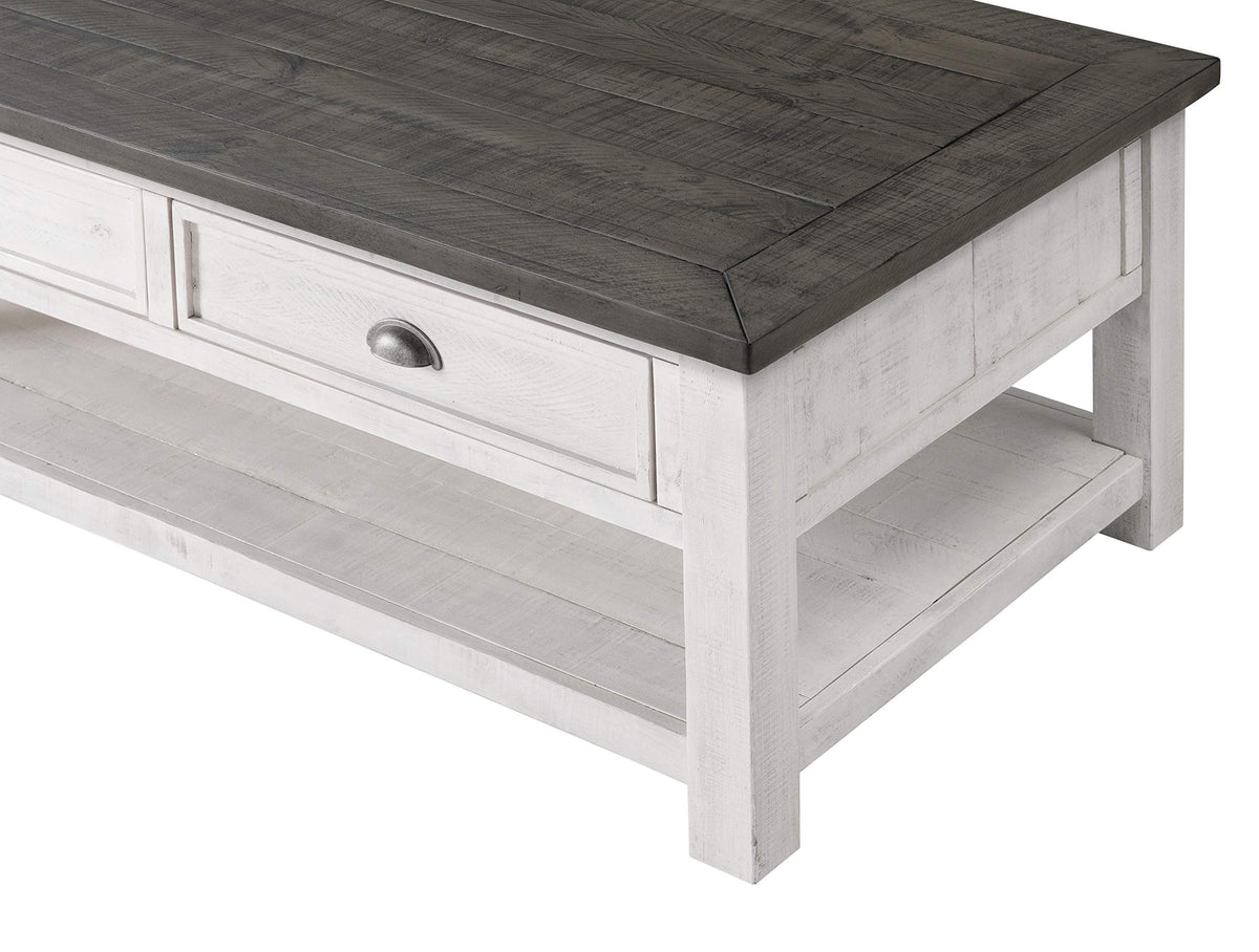 Martin Svensson Home Monterey Solid Wood Coffee Table White With Grey Top