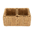 HOMESTEAD Water Hyacinth Storage Baskets, Rectangular Wicker Baskets for Bedroom, Living Room, Bathroom, Shelves - Set of 3