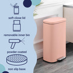 Happimess Hpm1011F Curtis 8-Gallon Step-Open Trash Can, Fingerprint Resistant, Modern, Minimalistic For Home, Kitchen, Laundry R