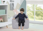 Delta Children Cozee Sherpa Chair, Reading, Arm Rest|Cushion Availability, Grey