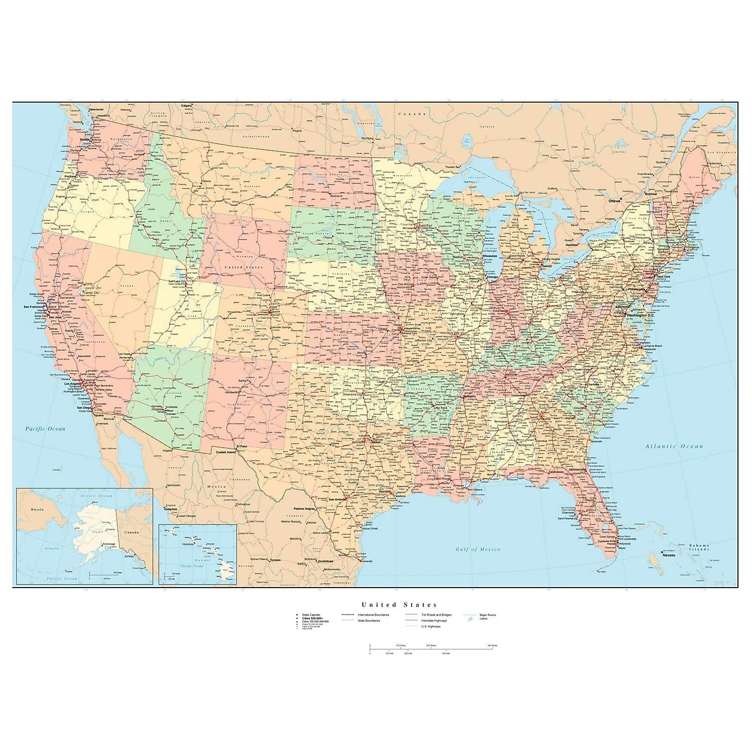 Advantus Laminated USA Wall Map (97643)