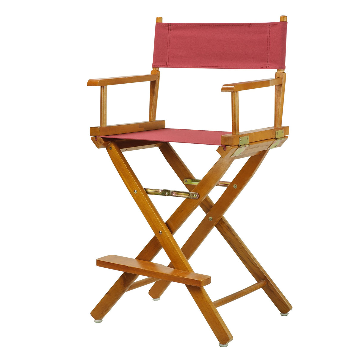 Casual Home Directors Chair ,Honey Oak Frame/Burgundy Canvas,24 - Counter Height