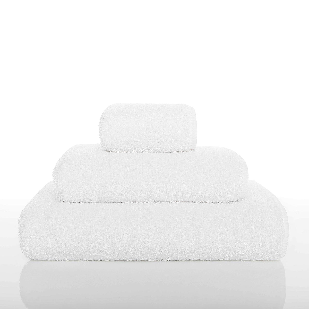 Graccioza Long Double Loop Towels Wash Cloth (12'' x 12'', White), 100% Egyptian Cotton 700 GSM - Elegant, Soft Body and Face To