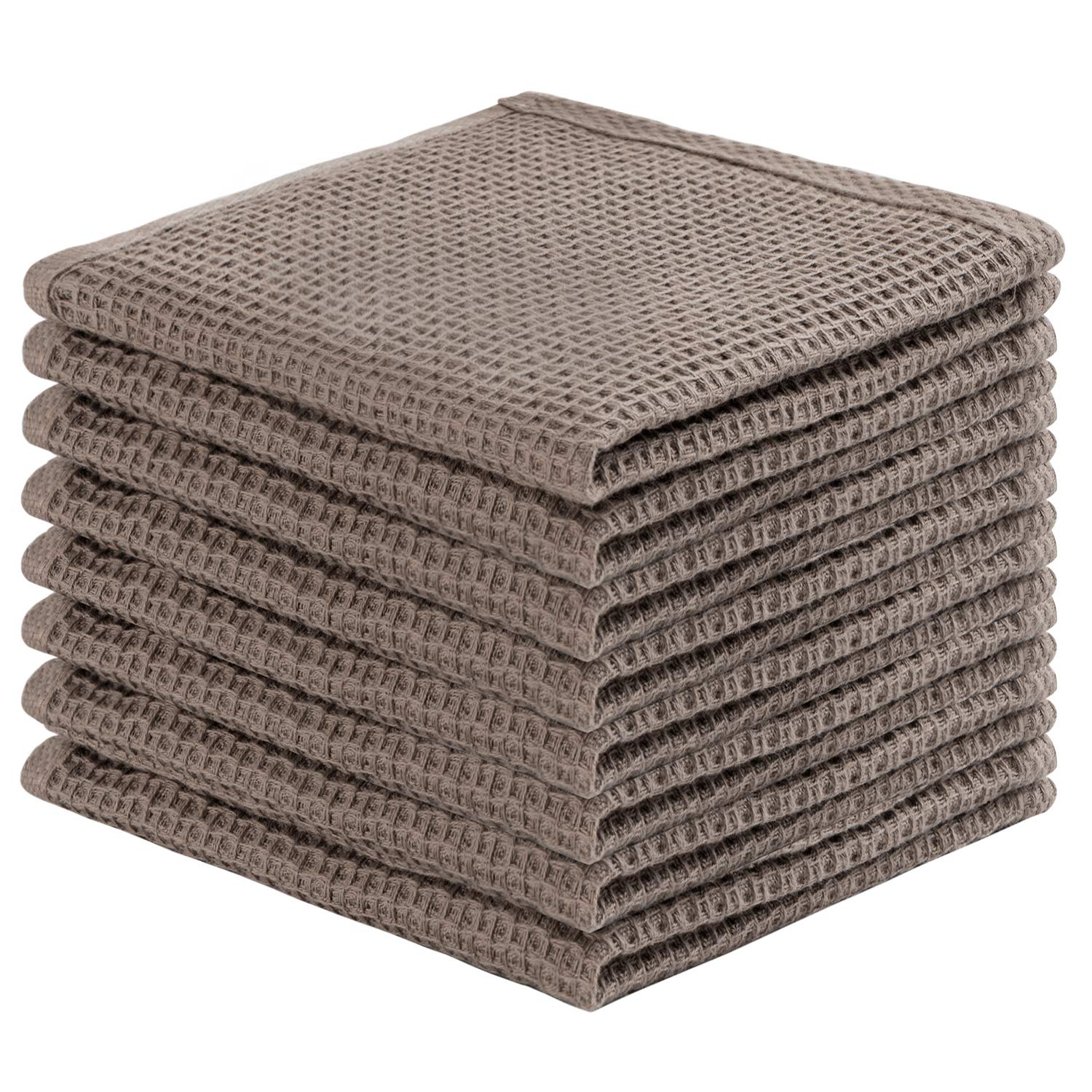 joybest Cotton Kitchen Dish Cloths, 8-Pack Waffle Weave Ultra Soft Absorbent Dish Towels Washcloths Quick Drying Dish Rags, 12x1
