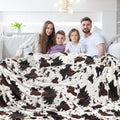Edenleaf Queen Size Blanket Soft Cozy Cow Blanket For Couch Bed, Fleece Cow Printed Blanket For All Seasons 90   X90