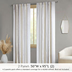 Ink+Ivy Window Curtain For Living Room Geometric Print Tufted Accent Modern Curtain Window, Light Blocking Living Room Drape For