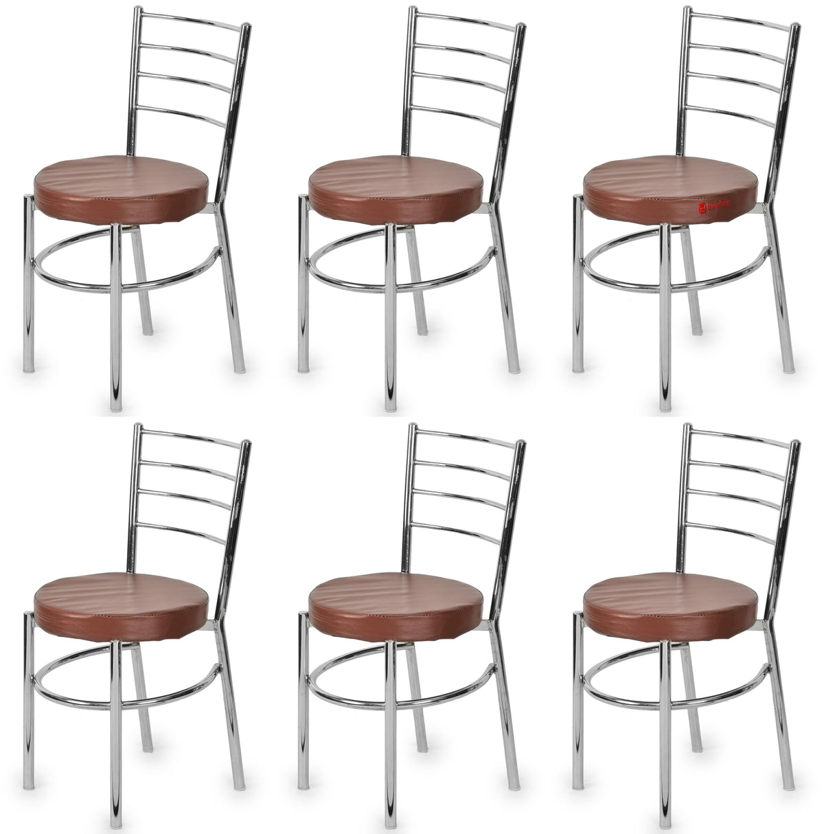 Goyalson Ergonomic Dining Home Chair Hotel Restaurant Chair With Steel (6 Brown, Standard)