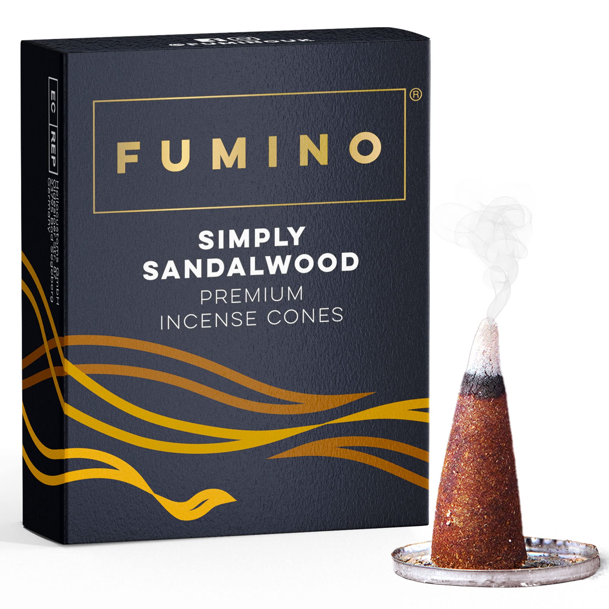Fumino Simply Sandalwood Fresh Incense Cones 20 per Box Masala Agarbatti Joss Scent Fragrance for Relaxation and Meditation, Hom