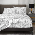 Hyprest Full Size Bed Sheets,Deep Pocket Sheets Fits Mattress Up To 18 Inch, 1800 Thread Count Leaf Floral Bed Sheets Soft Bed S