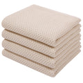 Homaxy 100% Cotton Waffle Weave Kitchen Dish Towels, Ultra Soft Absorbent Quick Drying Cleaning Towel, 13 x 28 Inches, 4-Pack, B