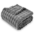 Sochow Grey Bubble Fleece Blanket For Couch, Super Soft Cozy Cute Throw Blanket For Women, Decorative Fuzzy Flannel Blanket, 50