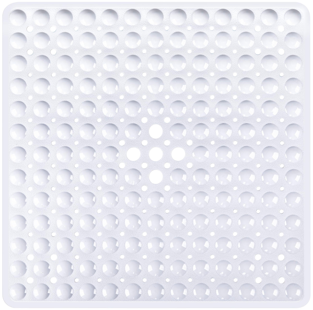 Naoloture White Square Shower Bathtub Mat Non Slip 21x21 Inch, Soft Bath Mat for Inside Shower Tub, Shower Stall Mats for Bathro