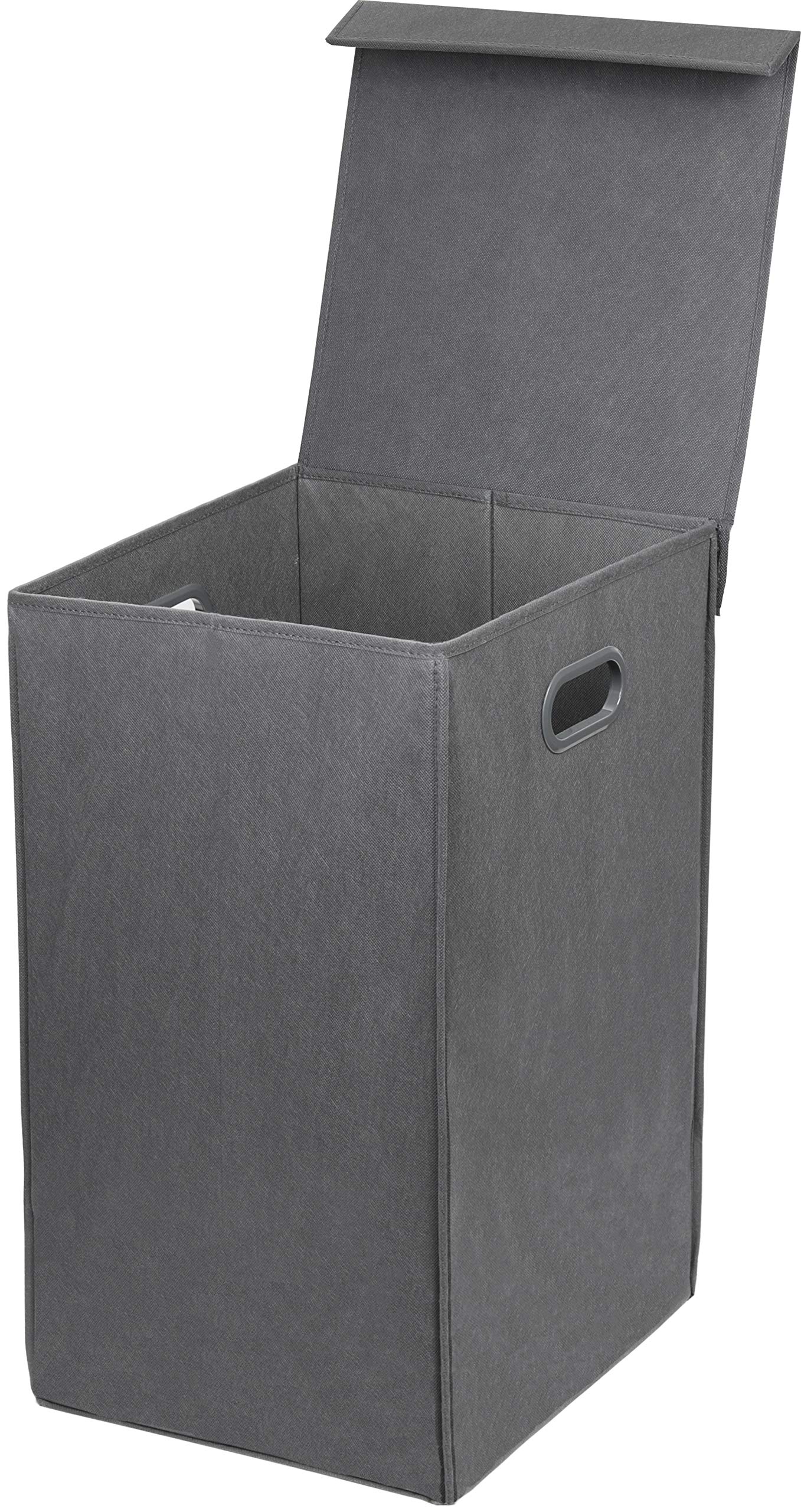 Simple Houseware Foldable Laundry Hamper Basket with Lid, Dark Grey