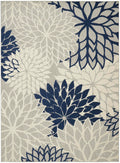 Nourison Aloha Indoor/Outdoor Floral Ivory/Navy 9'6' X 13' Area Rug, (10' X 13')