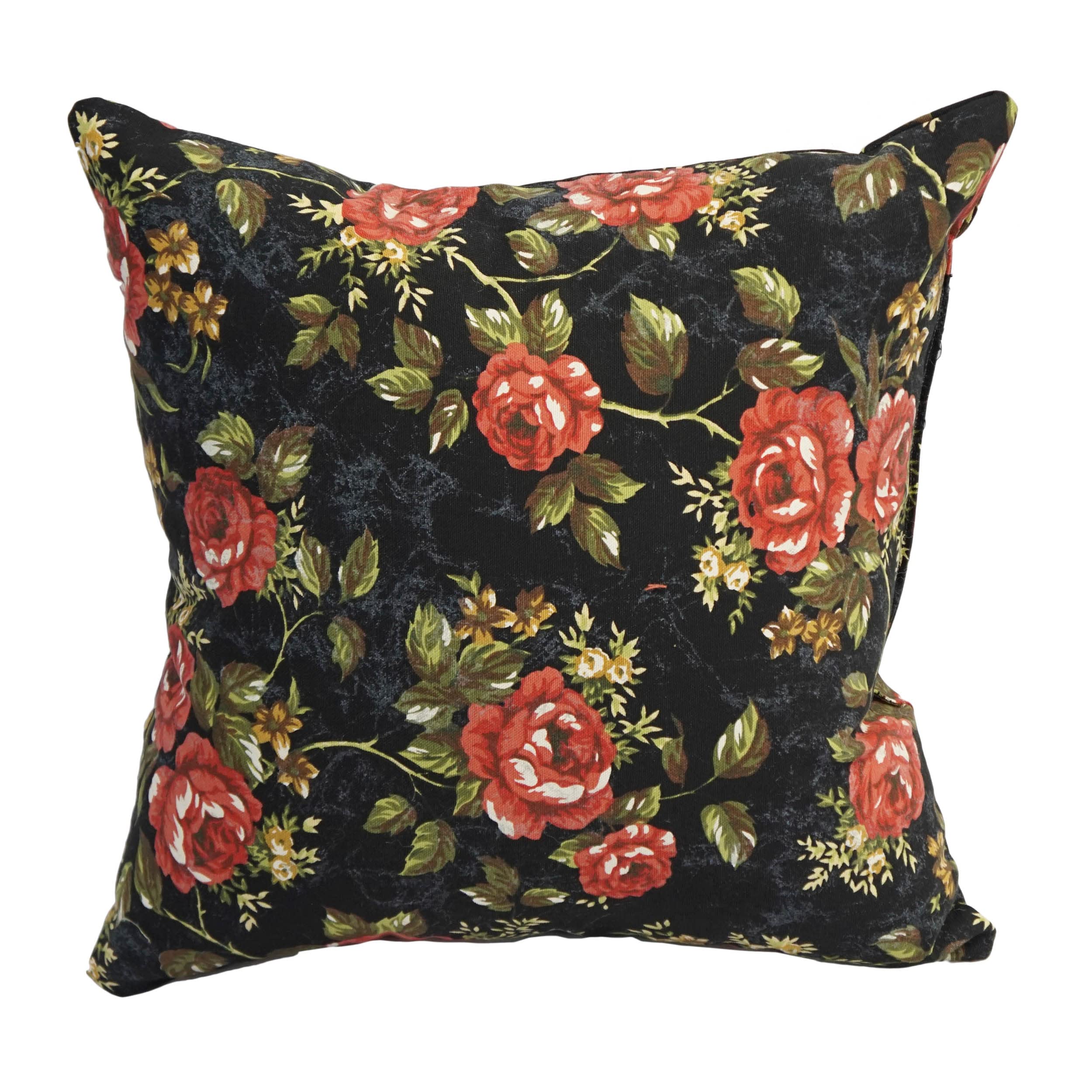 Blazing Needles Printed Throw Pillow, 17", Midnight Rose